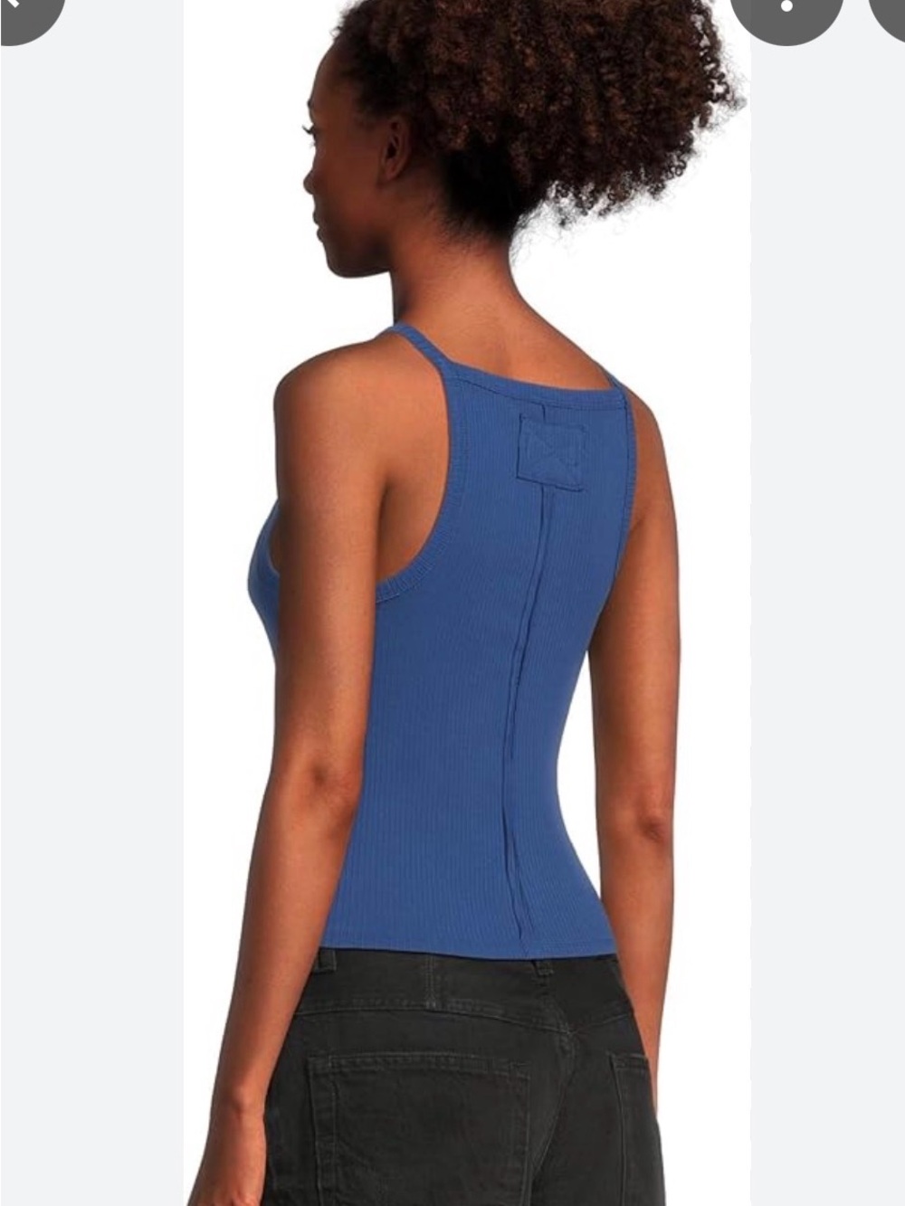 We The Free Ribbed Cobalt Blue Racerback Tank